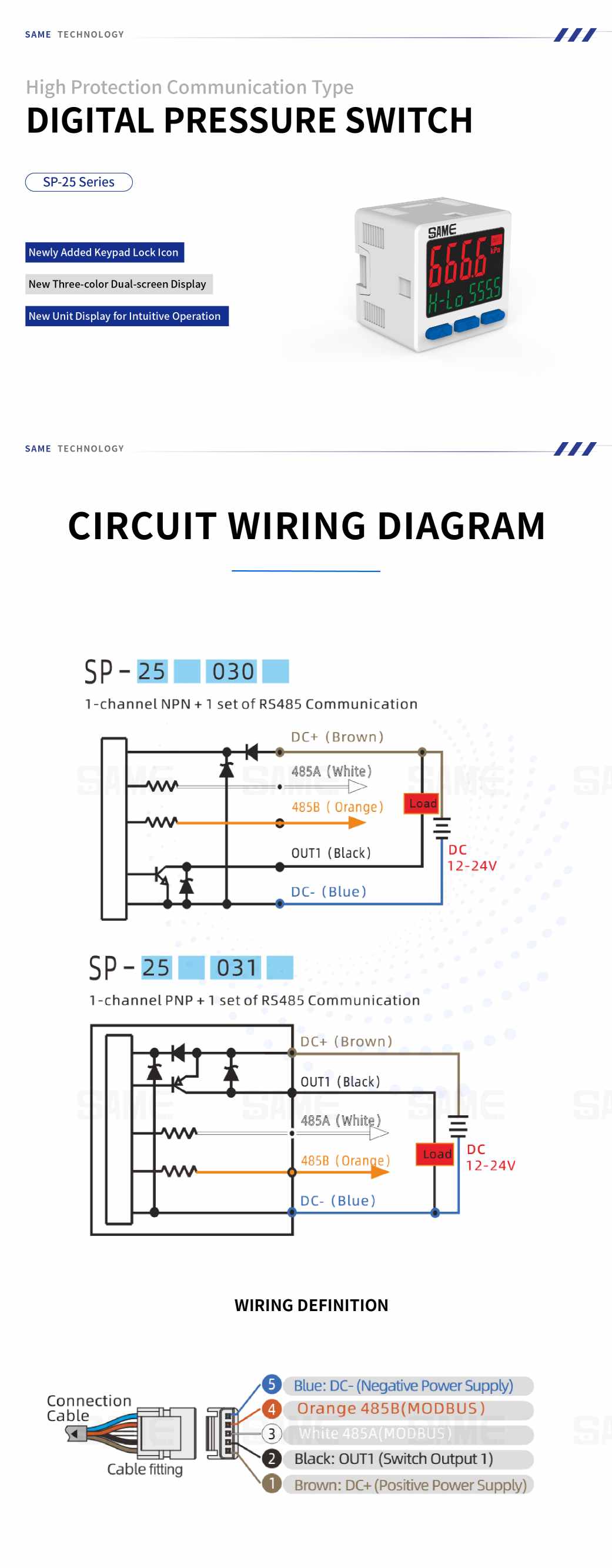 SP-25 MODBUS Pressure Sensor
